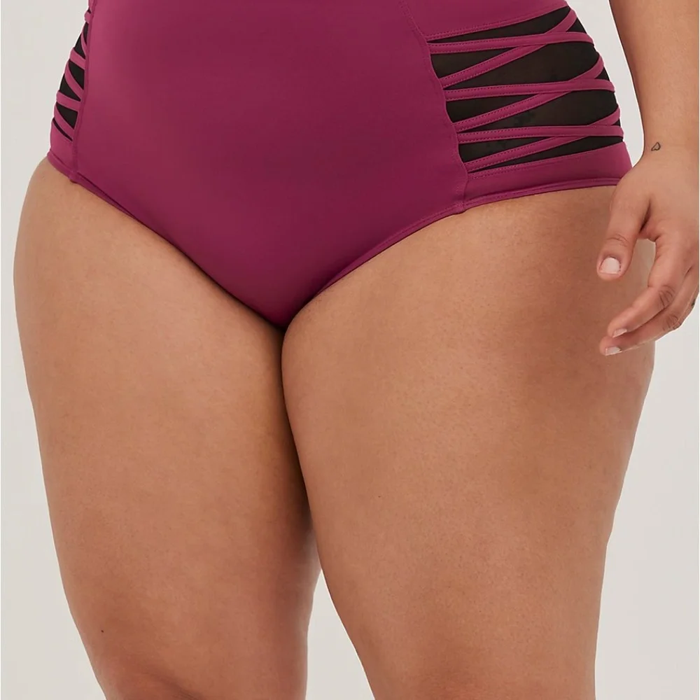 TORRID Berry High-Waisted  Swim Bottom, NWT - Picture 5 of 7